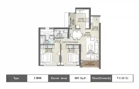 2 BHK 881