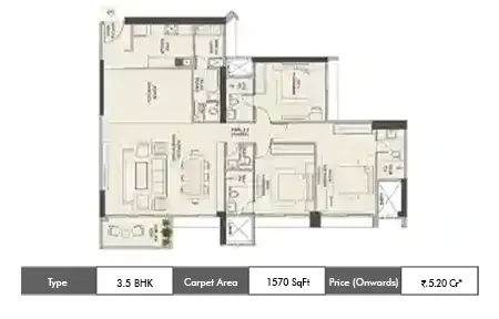 3.5 BHK 1570 SqFt