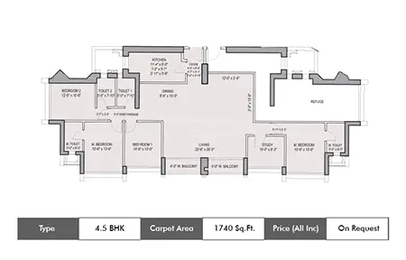 4.5 BHK-1740 SqFt